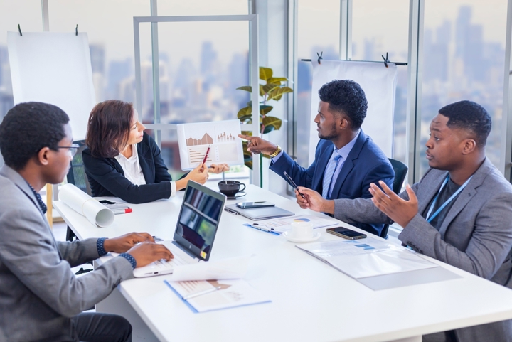 Stakeholder meeting in a corporate settting